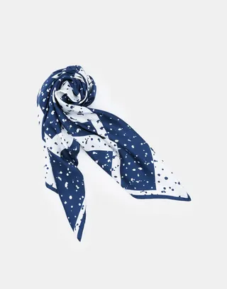 Ink Splatter Print Silk Scarf