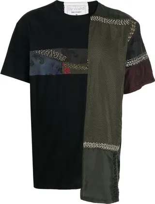 patchwork asymmetric T-Shirt