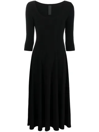 U-neck skater midi dress