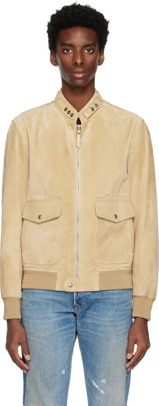 TOM FORD Tan Members Only Suede Jacket