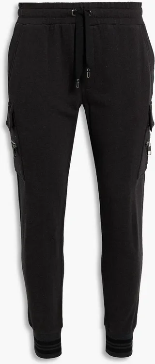 Mélange French cotton-terry sweatpants