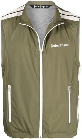 Stripe-Trim Gilet Jacket