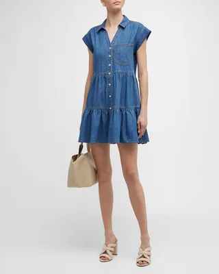 Trisha Denim Button-Front Mini Dress