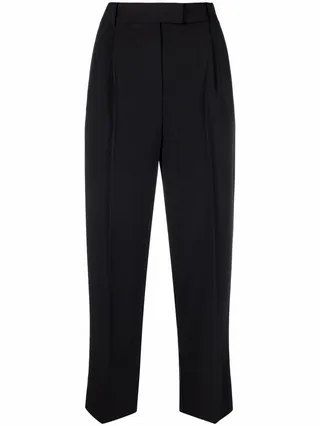 Cropped High-Waisted Trousers