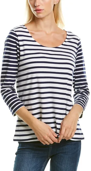 Joan Vass Scoop Stripe Tunic