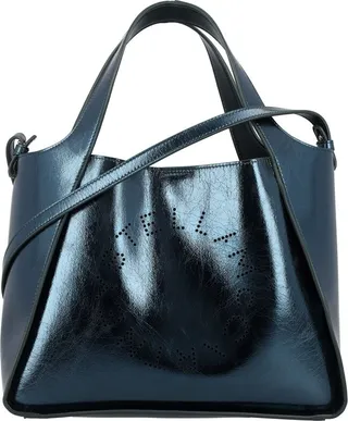 Stella McCartney Logo Perforated Metallic Tote Bag