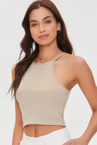 High-Neck Cropped Cami