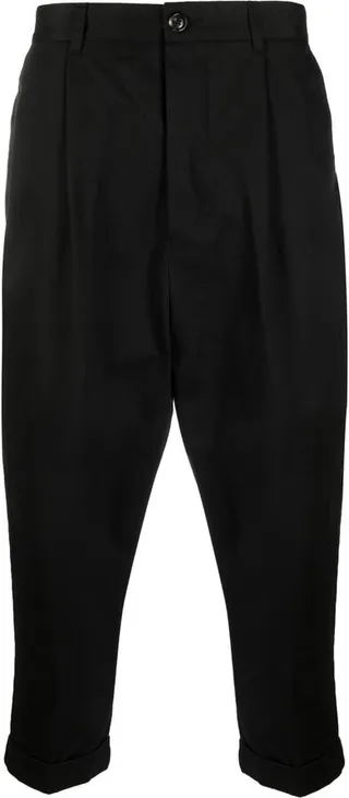 Drop-Crotch Cropped Trousers