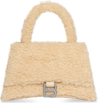 Furry Hourglass Small Handbag With Strap