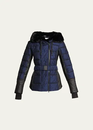 Delilah Jacquard Hooded Puffer Jacket