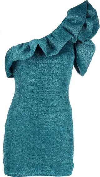 One-Shoulder Ruffled Mini Dress