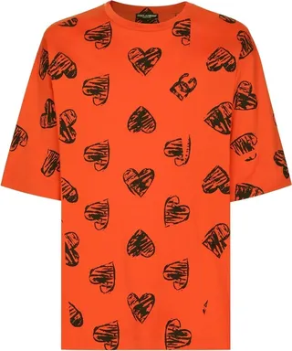 heart-print cotton T-shirt