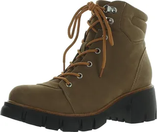 Catalin Womens Leather Mid Top Combat & Lace-up Boots