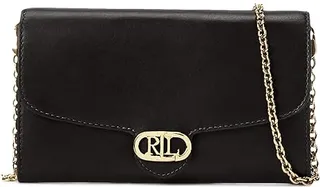 LAUREN Ralph Lauren Leather Medium Adair Crossbody (Black) Handbags