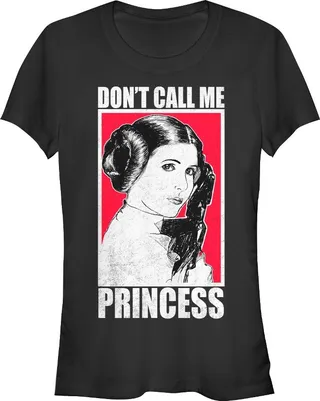 Junior's Star Wars Bold Don't Call Me Princess Leia T-Shirt - Black - 2X Large
