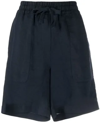 Drawstring-Waist Linen Shorts