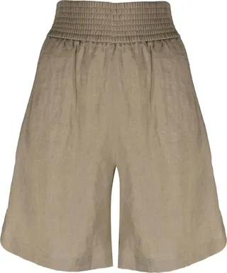 Elasticated-Waist Knee-Length Shorts