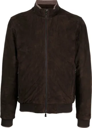 Zipped-Up Fastening Bomber Jacket