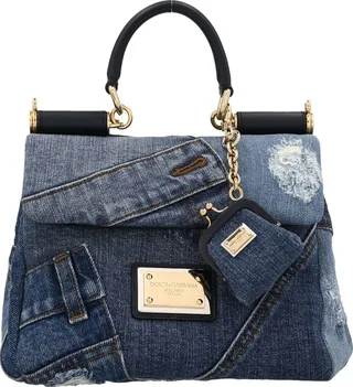 Denim Leather Shoulder Bag
