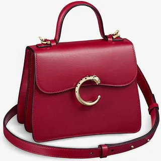 Womens Cherry Red Panthère de Mini Leather Cross-body bag
