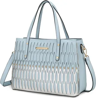 Quinn Triple Compartment Color Block Tote Bag