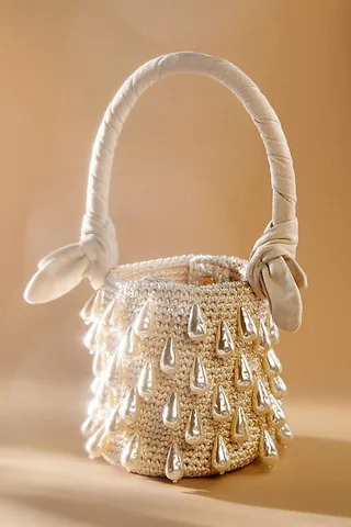 Lele Sadoughi Beatrix Baroque Pearl Bag White