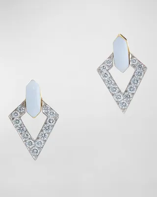 Enamel Diamond Drop Earrings