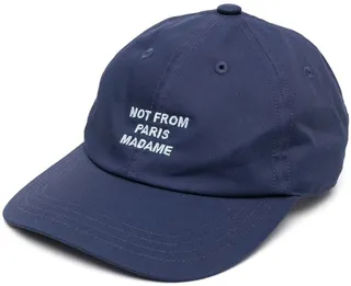 Slogan-Embroidered Cotton Cap
