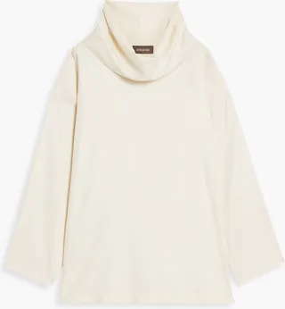 Silk and cashmere-blend turtleneck top