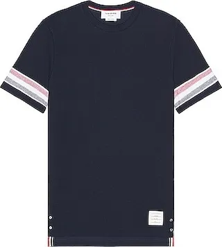 Thom Browne Short Sleeve Tee in Navy