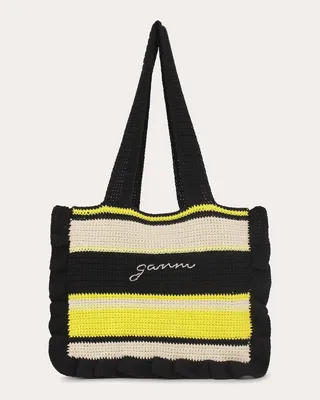Cotton Crochet Frill Tote
