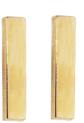 Bar Yellow Gold Stud Earrings