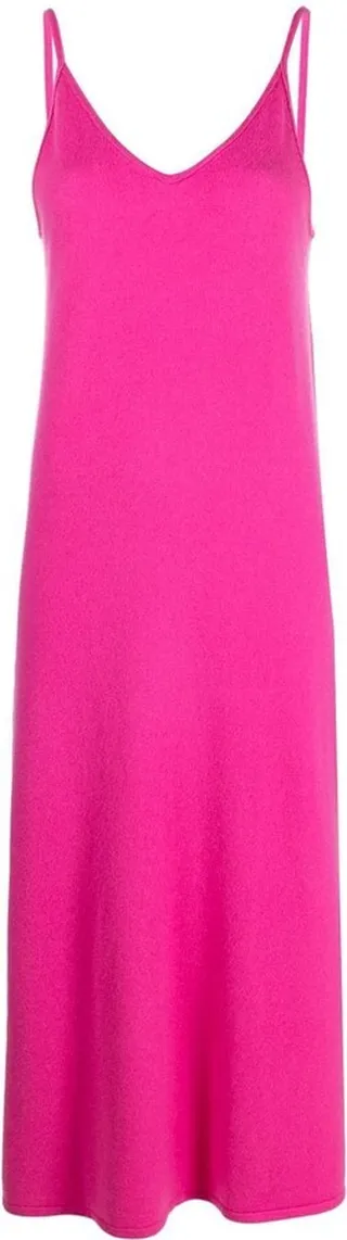 V-neck cashmere midi dress