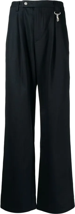 Double-Pleat Wide-Leg Trousers