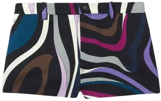 Graphic-Print Tailored Shorts