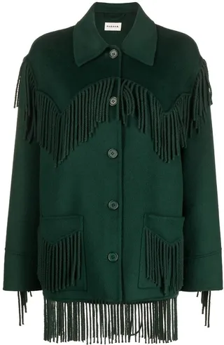 Fringed Wool Coat
