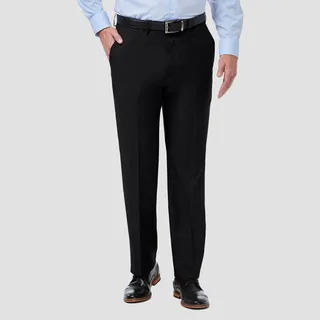 Haggar Men's Premium Comfort 4-Way Stretch Classic Fit Flat Front Dress Pants - Dark Chocolate 40x34