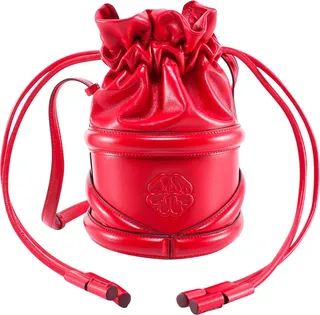 The Soft Curve leather shoulder bag with logo print