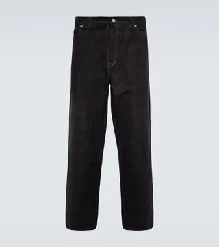Vast Cut checked wide-leg jeans