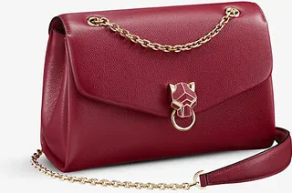 Womens Red Panthère de Chain Small Leather Cross-body