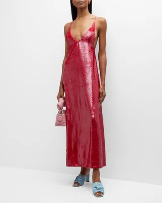 Sequin Strappy Maxi Dress