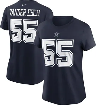 Women's Leighton Vander Esch Navy Dallas Cowboys Name and Number T-shirt