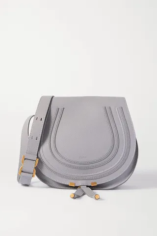 Chloé - Marcie Medium Textured-leather Shoulder Bag - Gray