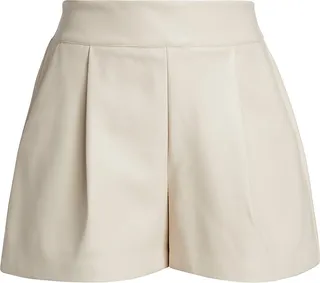 Faux Leather Pleated Short