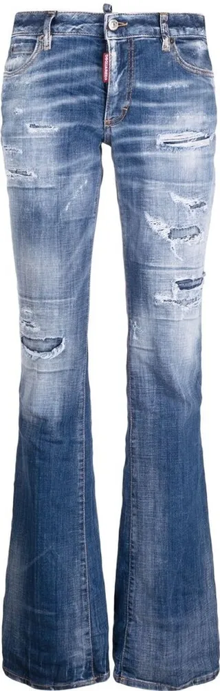 Distressed Bootcut Jeans