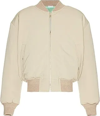 Acne Studios Orlingo Wool Padded Bomber Jacket in Beige
