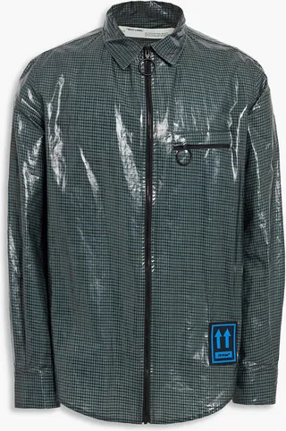 Coated woven overshirt