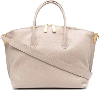 Logo-Stamp Leather Tote Bag