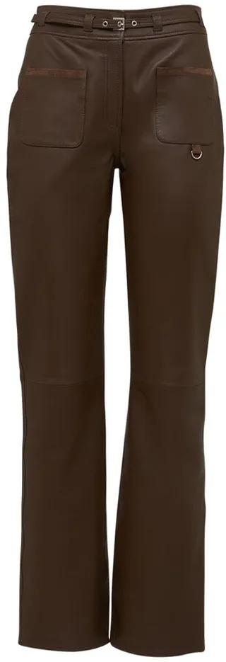 Birkin leather straight pants