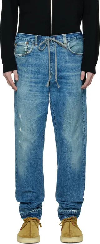 Greg Lauren Blue Distressed Jeans